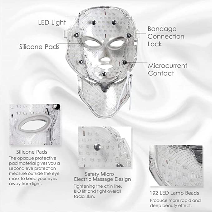 LED Face Mask For Healthier Skin- 7 Color Wavelengths