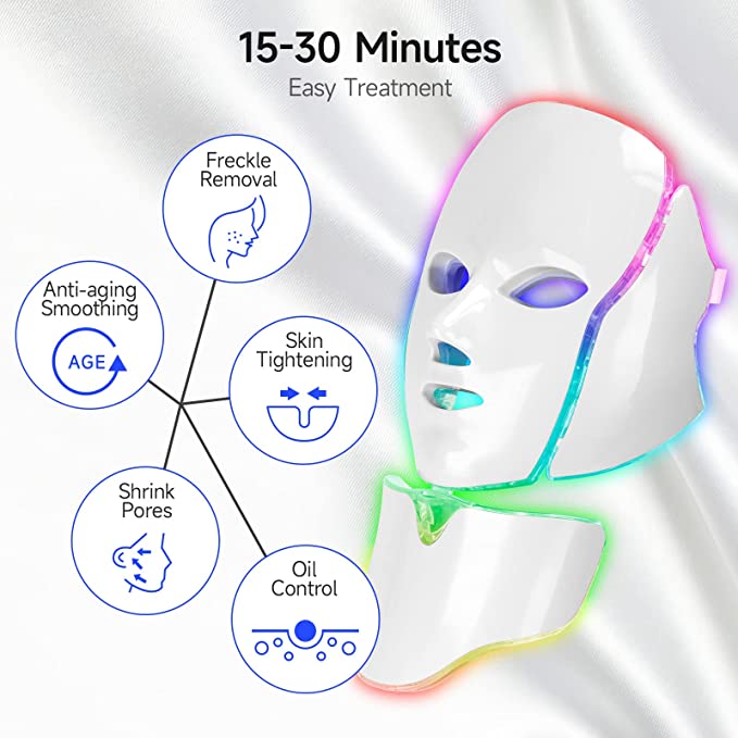 LED Face Mask For Healthier Skin- 7 Color Wavelengths