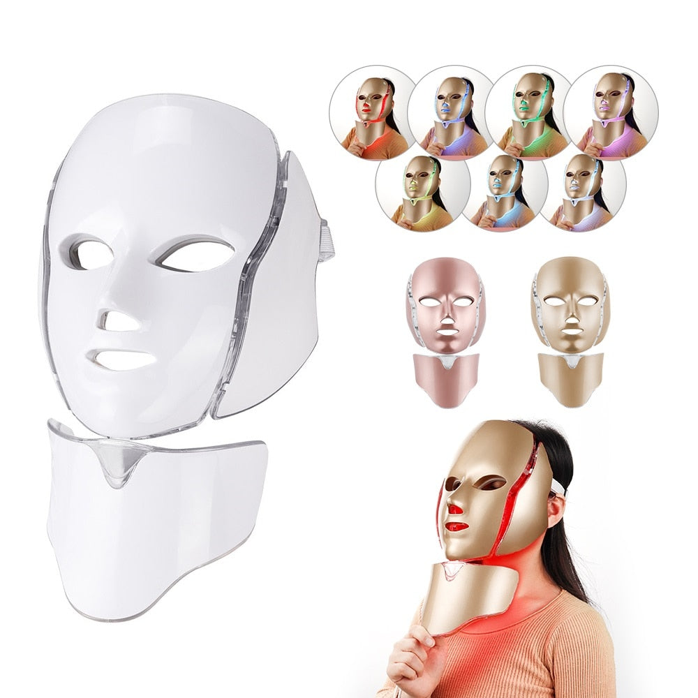 LED Face Mask For Healthier Skin- 7 Color Wavelengths