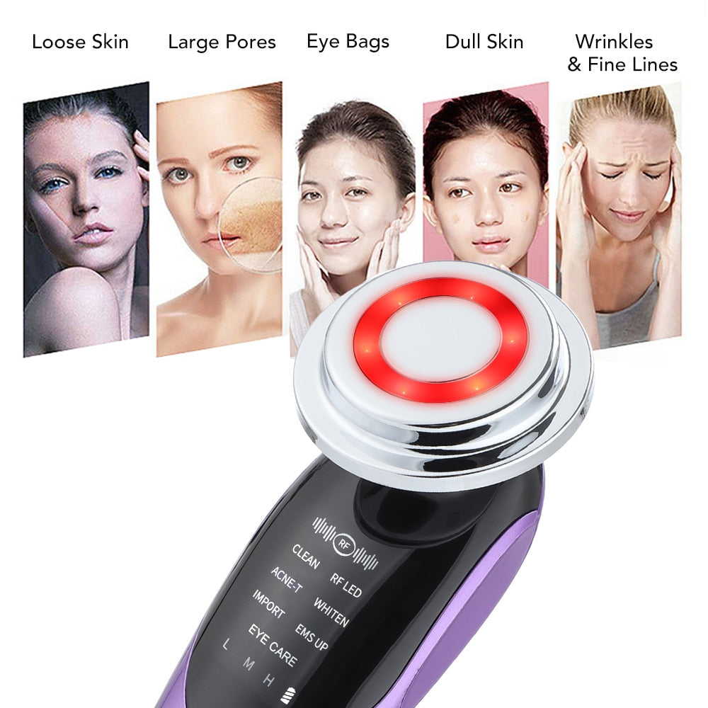 7 in 1 Microcurrent LED Therapy Skin Rejuvenation Facial Massager